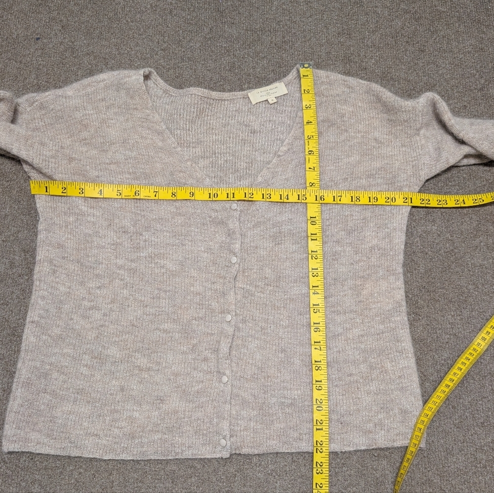 La Mailee Sezane Paris Knit Mohair Alpaca V-Neck Cardigan (Women's Medium) - Picture 9 of 9